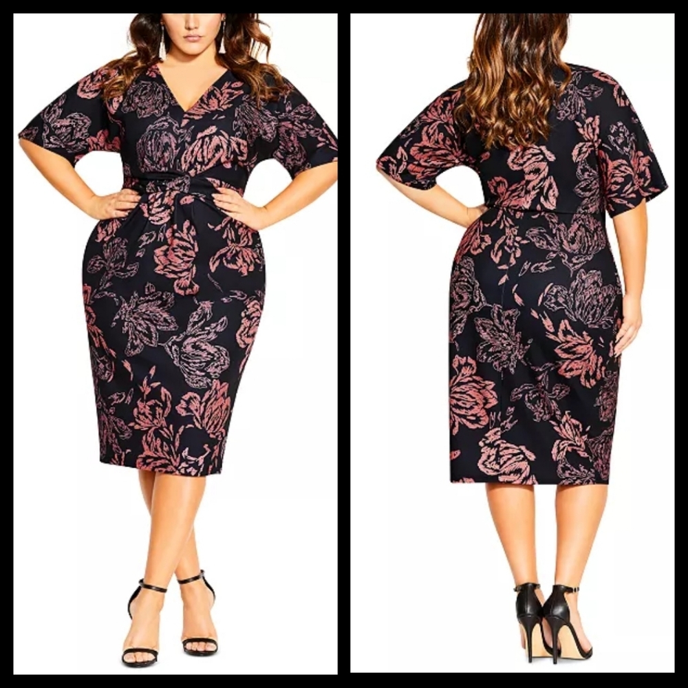 City Chic Etched Bloom Dress Size 18 NWT